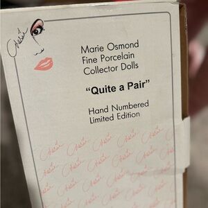 Marie Osmond fine porcelain collector doll “ quite the pair”‎ NWT
